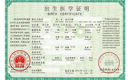 國外出生小孩寶寶國內落戶口手續出生證明翻譯